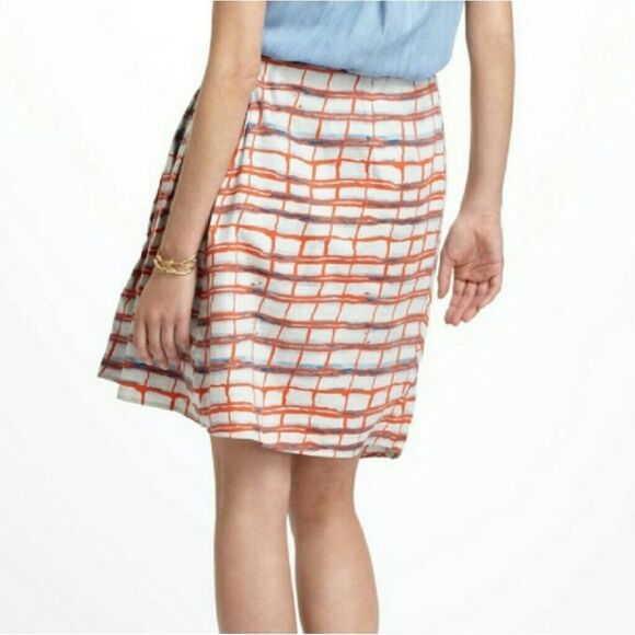 Anthro Maeve Assymetrical Pleated Midi Skirt 2 - Picture 2 of 9